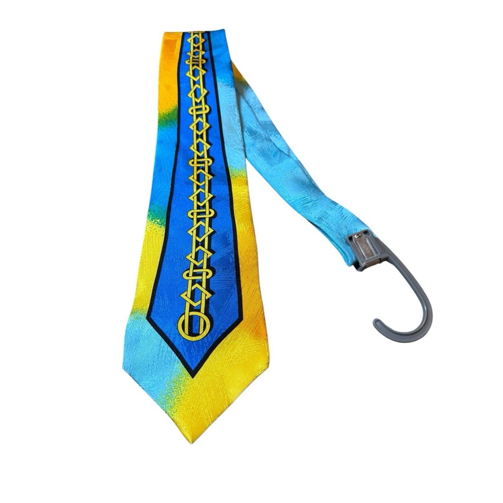 Rush Limbaugh No Boundaries Vintage Silk Tie Colorful‎ Geometric Pattern Mens